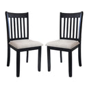Modern Dining Chair, Wooden Back, Cushion Seats (Set of 2)