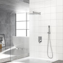 Dual Shower Head System With Square Rain Shower And Rough In Valve
