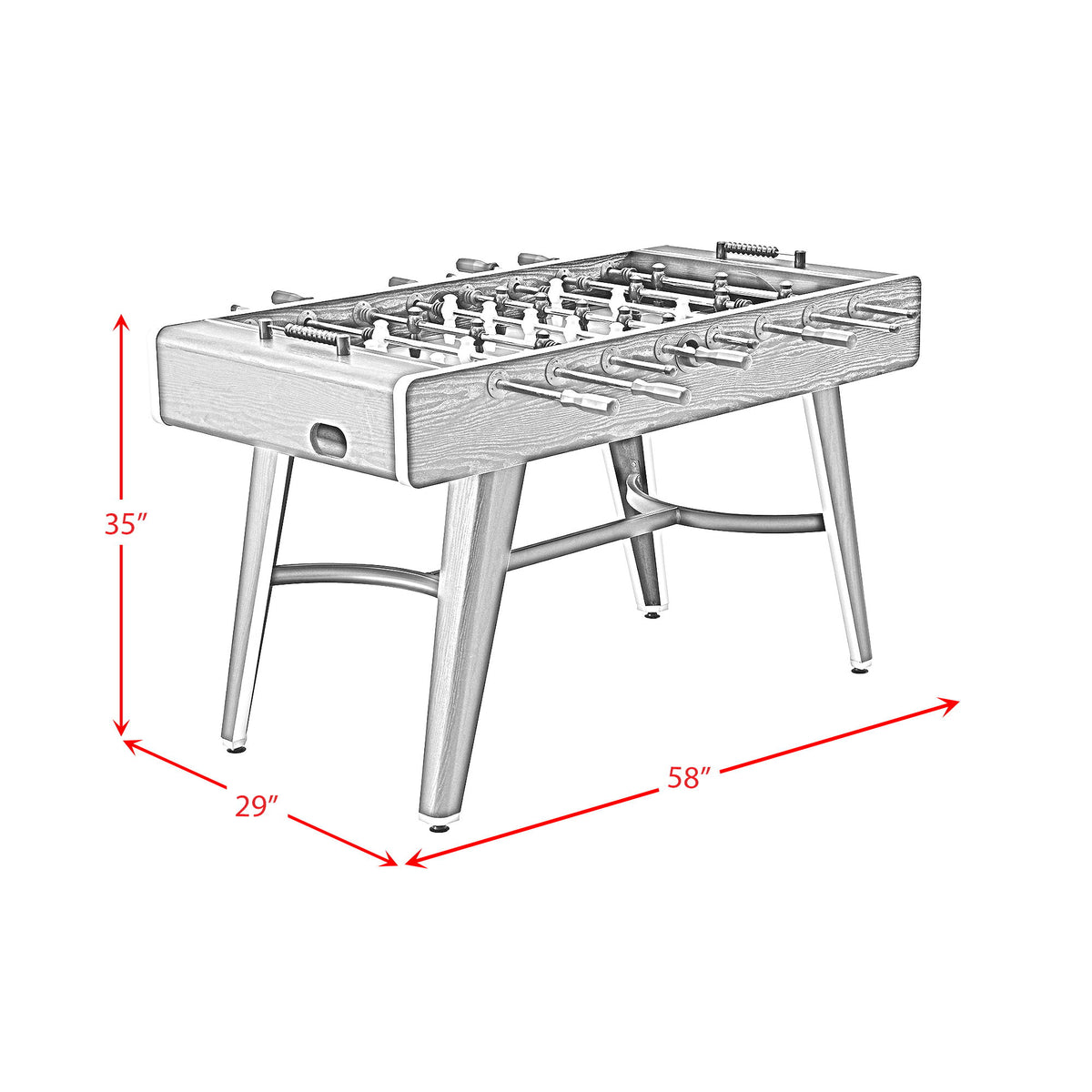 Amaya Indoor Foosball With LED in Black by Elements International, view 6