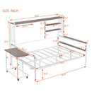 Daybed With Movable Desk, Grid, Shelves And Clothes Hanger