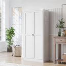 Metal Kitchen Pantry Cabinet With Adjustable Storage And 4 Heavy Duty Shelves - White