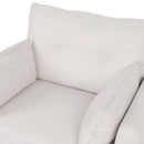 Contemporary Fabric Club Chair With Birch Wood Legs - Beige