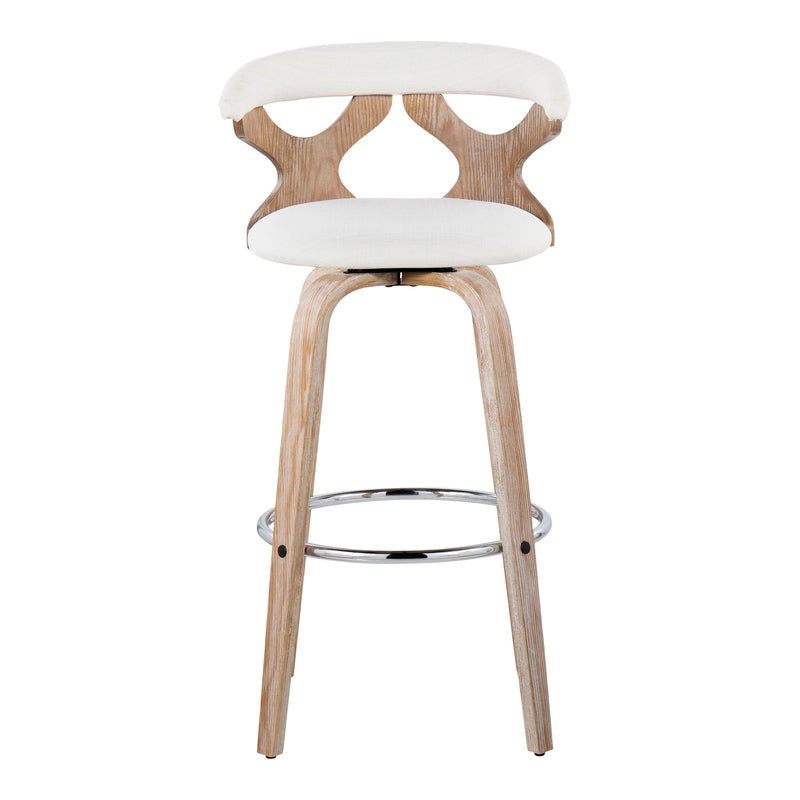 Gardenia - Contemporary Fixed Height Barstool With Swivel With Round Footrest (Set of 2)