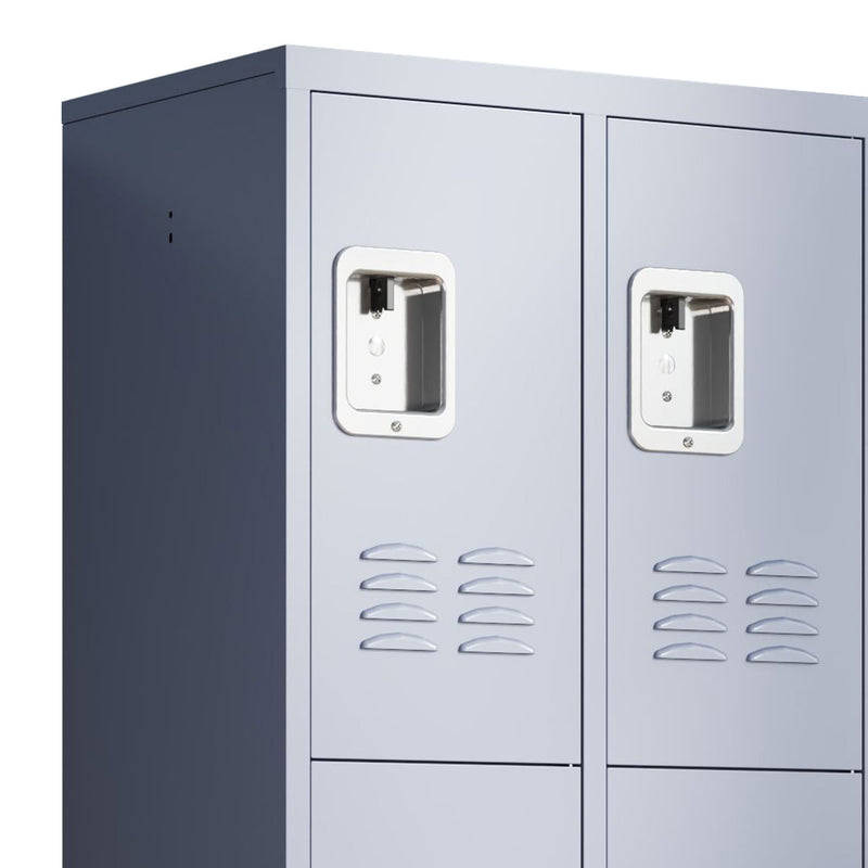 12 Door Lockers With Lock For Secure Storage Construction - Gray
