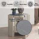 Kasa End Table - Sintered Stone Top & Champagne Finish - Atlantic Fine Furniture Inc