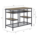 Lona - Kitchen Island - Rustic Oak & Black