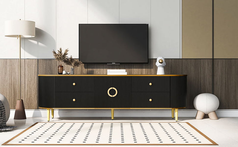 Modern TV Stand With 4 Drawers And 1 Cabinet