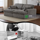 Double Chaise Lounge Chair, Oversized Upholstered Sleeper Cloud Couch
