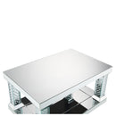 Nysa - 36" Coffee Table - Mirrored & Faux Crystals