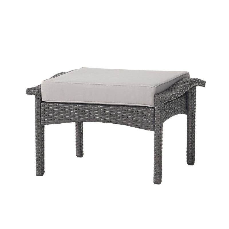Honolulu - Modern Chat Set of 5 With Wicker - Gray / Silver
