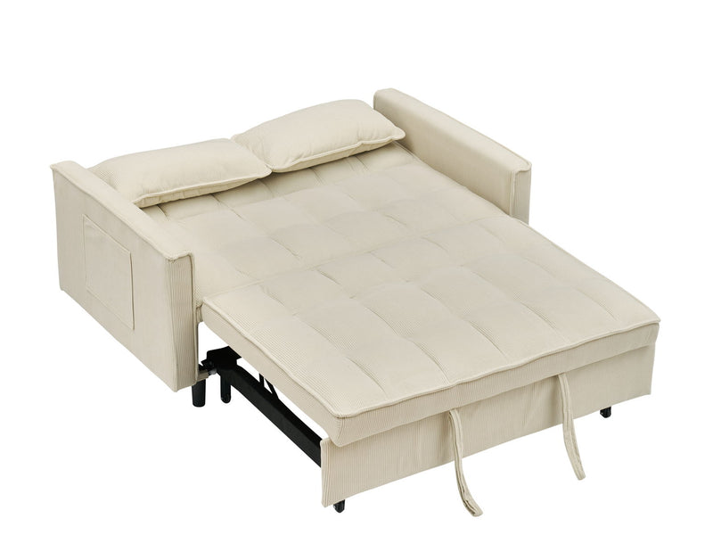 Upholstered Broaching Machine, Plank Support, Upholstered Frame Broaching Machine, Twin Bed - Beige