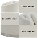 Odette - Loveseat With 2 Pillows - Beige Chenille