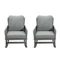 Contemporary Minimalist Wicker Rocking Chair With Soft Cushions And Durable Wooden Frame