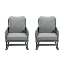 Contemporary Minimalist Wicker Rocking Chair With Soft Cushions And Durable Wooden Frame