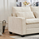 Modern Comfy Chenille L Shaped Sectional Sofa With Movable Ottoman