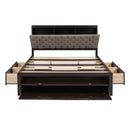 Platform Bed With Storage Headboard, Shoe Rack And 4 Drawers