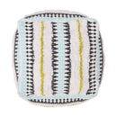 Bohemian Woven Cotton Pouf With Handwoven Design - Multi