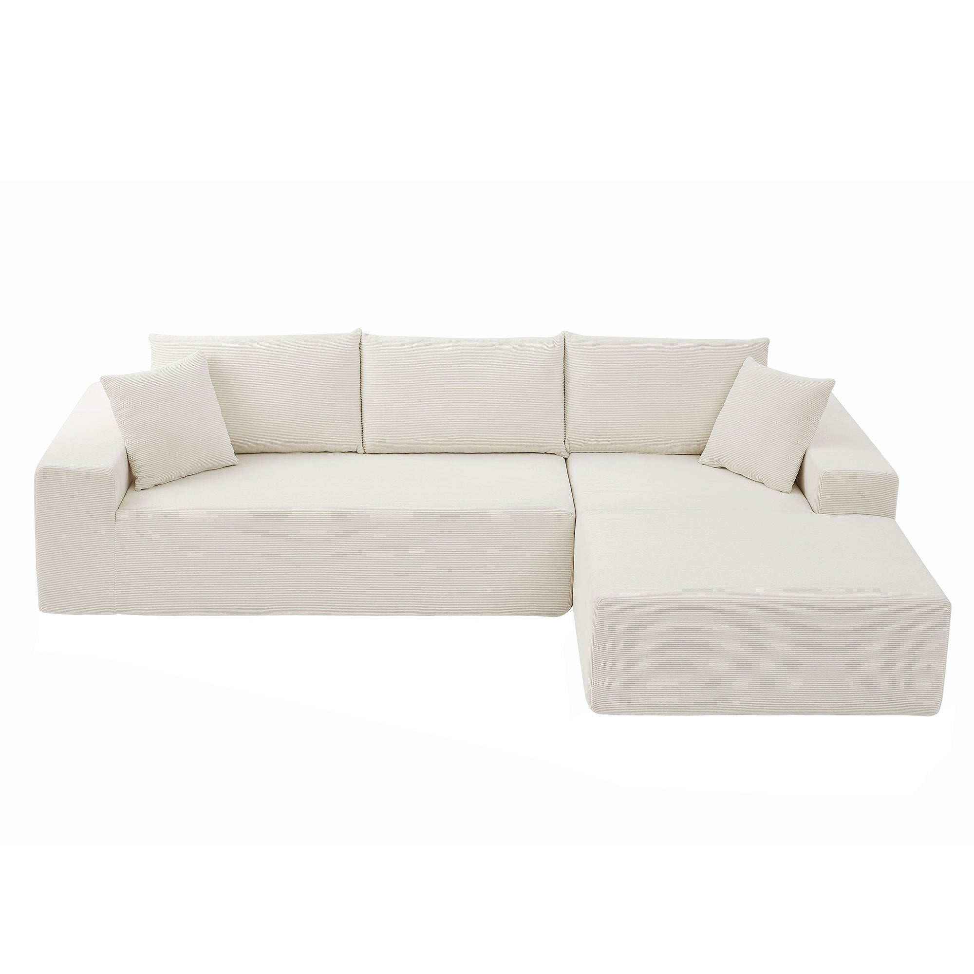 Modular Sectional Living Room Sofa Set Upholstered Sleeper Sofa for Living Room, Bedroom, Salon, 2 PC Free Combination, L-Shape, BEIGE