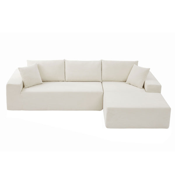Modular Sectional Living Room Sofa Set Upholstered Sleeper Sofa for Living Room, Bedroom, Salon, 2 PC Free Combination, L-Shape, BEIGE