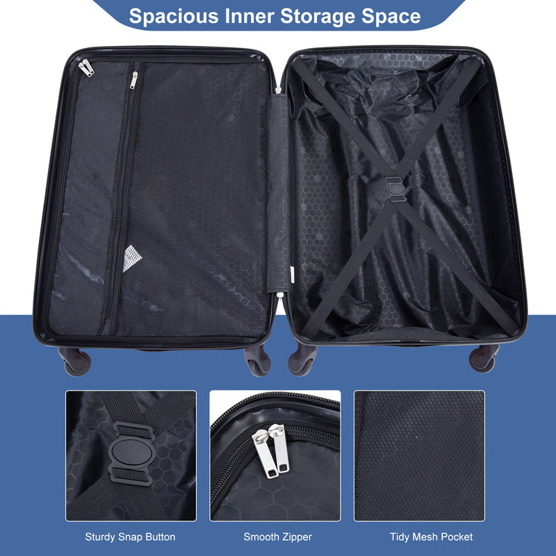 Luggage 4 Piece Lightweight Suitcase With Rotating Wheels With Tsa Lock,