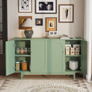 4 Door Intaglio Storage Cabinet - Mint Green