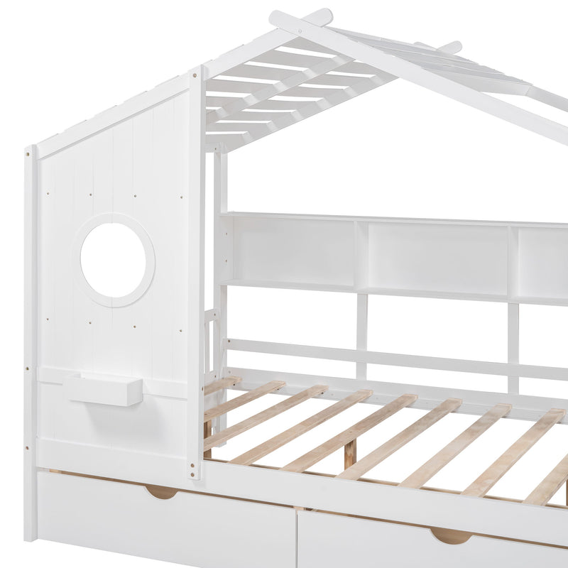 Modern Design House Bed With Storage Shelf