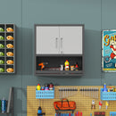 Metal Wall Mounted Tool Storage Cabinet With Locking Door, 1 Shelf & 1 Drawer