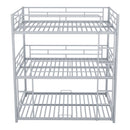 Metal Full Size Triple Bunk Bed, Silver
