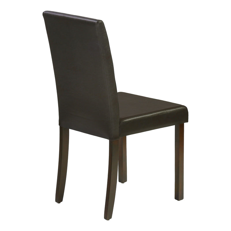 Upholstered Side Dining Chair Leather Look For Dining Room (Set of 2) - Brown