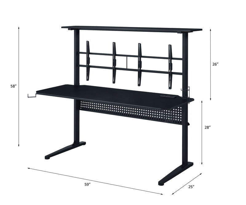 Canzi - Gaming Table - Black Finish - Atlantic Fine Furniture Inc