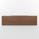 Modern TV Stand With Storage, Tempered Glass Shelf - Walnut