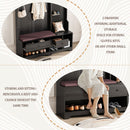 Hallway Hall Tree With Removable Cushion Bench, Coat Rack, Storage Shelves