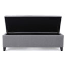 Contemporary Storage Ottoman Bench With Polyester Upholstery