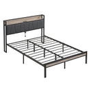 Modern Platform Bed Frame With Upholstered Storage Headboard, USB Ports