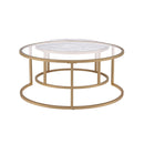 Shanish - Nesting Table Set - Faux Marble Top & Gold