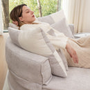 Modern Oversized Round Barrel Accent Chair With Ottoman