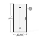 Bifold Frameless Glass Shower Door With Pivot Swing Panel, Tempered Clear Glass