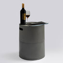 Steel Propane Tank Cover Round Tank Holder Hide Away Side Table - Gray