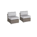 Contemporary Outdoor Rattan Wicker Sectional Seating Group With Cushions