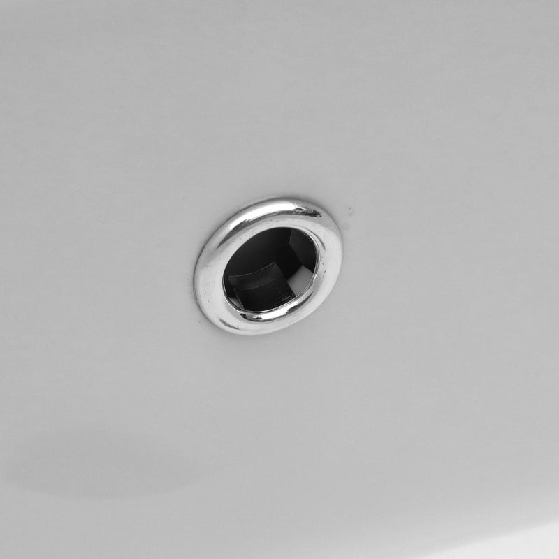 Undermount Bathroom Sink 22" X 15.25" With Overflow Sleek, High Temperature Fired, Stain Resistant, Smooth Polished Surface - White