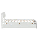 Modern Twin Bed Frame With Twin Trundle For White High Gloss Headboard and Footboard With Washed White Color