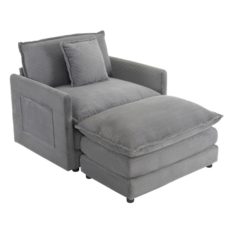 Modern Modular Sofa With Side Storage Pockets For Living Room