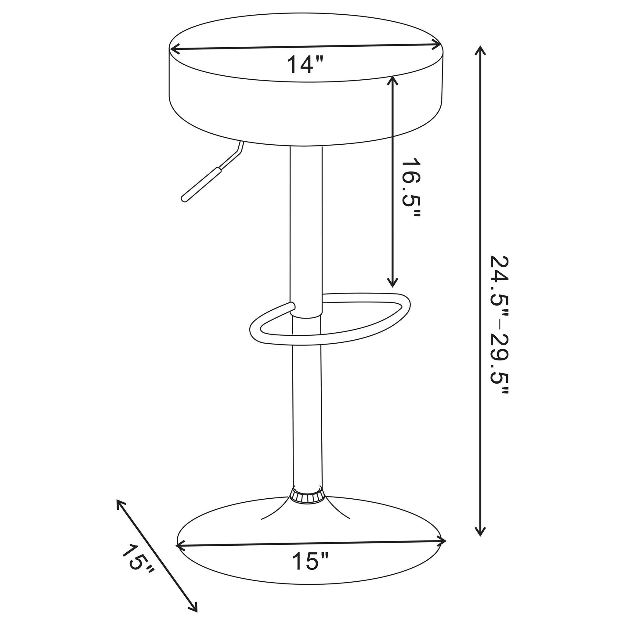 Ramses 29-inch Adjustable Bar Stool Chrome and Black - Atlantic Fine Furniture Melbourne FL