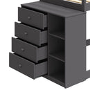 Gaston - Twin Over Twin Bunk Bed With 4 Drawers & 3 Compartments - Gray