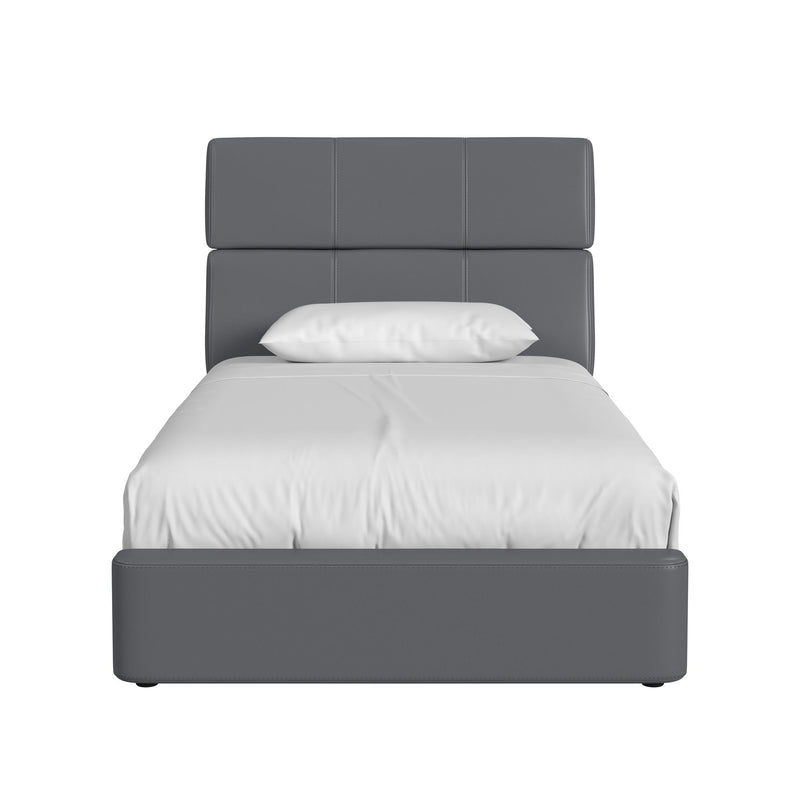 Valari - PU Twin Bed - Gray