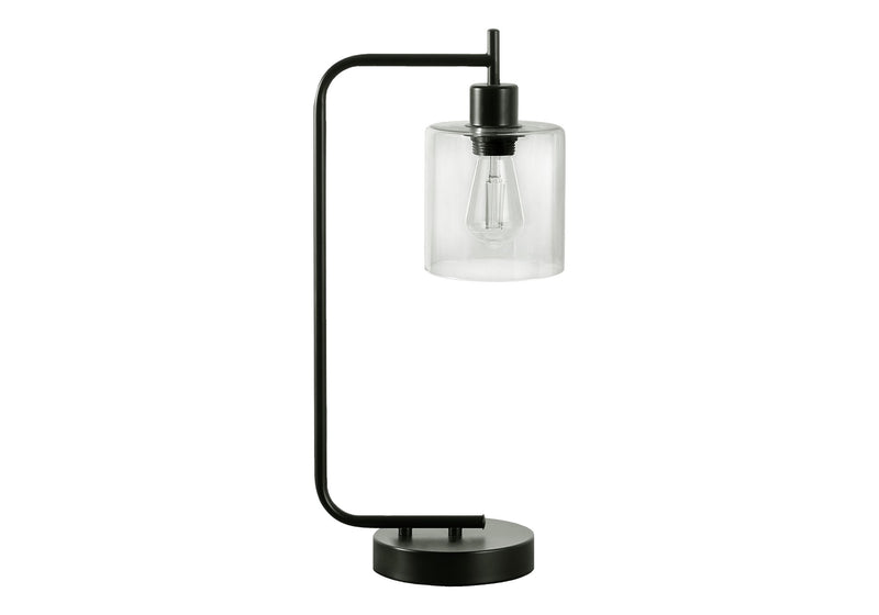 Lighting, Table Lamp, USB Port Included, Glass Shade, Modern - Black