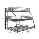 Caius II - Triple Bunk Bed - Twin Over Full Over Queen - Gunmetal - Atlantic Fine Furniture Inc