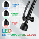 Kitchen Sink Faucet With LED Pull Down Sprayer, Single Handle High Arc Faucet, Dual Spouts, Deck Mount - Matte Black