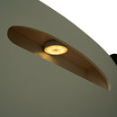 Twin Size Wood Platform Bed with Bear-shaped Headboard,Bed with Motion Activated Night Lights,Cream+Walnut