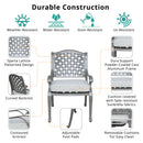 Indoor Outdoor Aluminum Dining Chair With Cushion - Golden Gauze